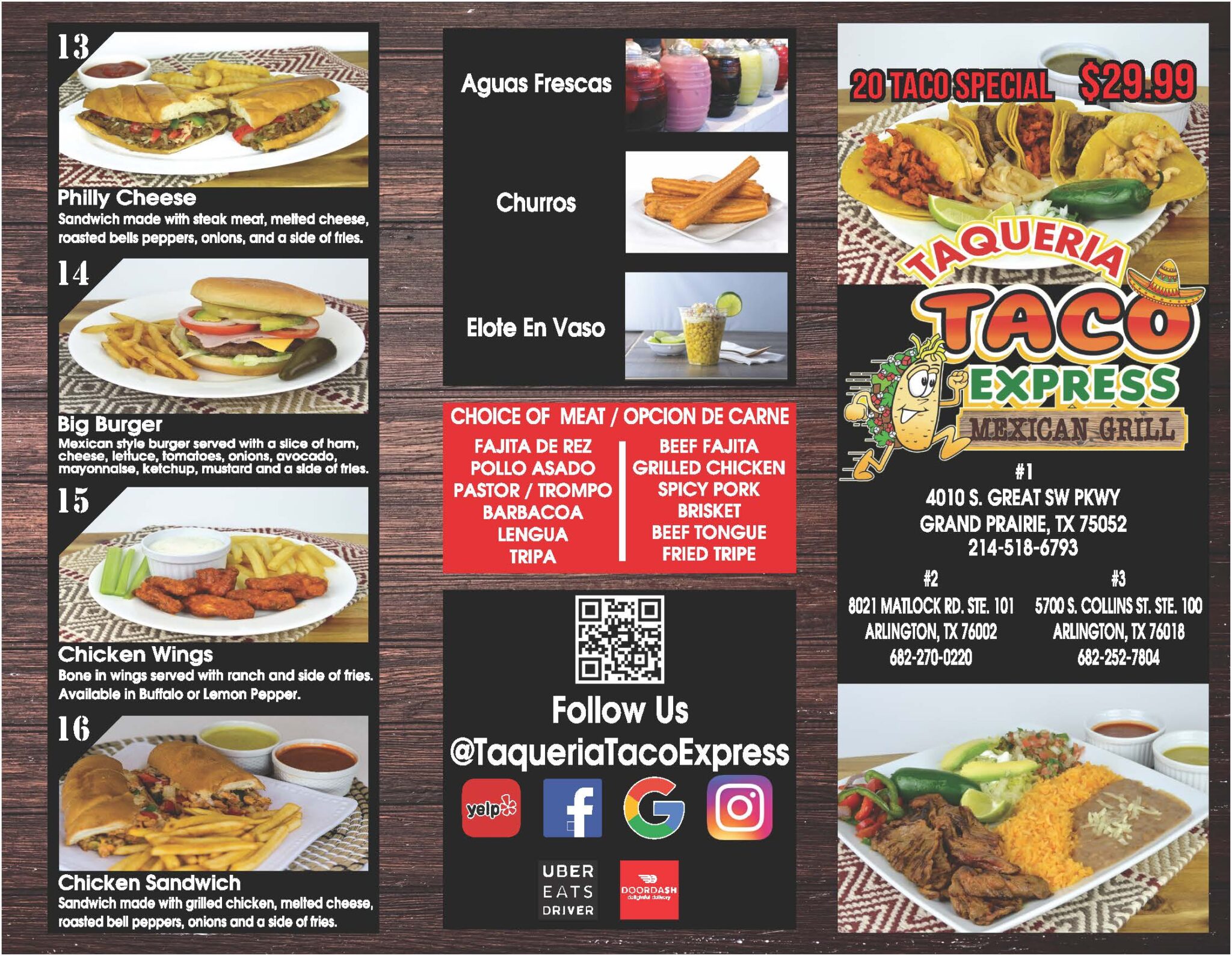 Taco Express Menu Taco Express